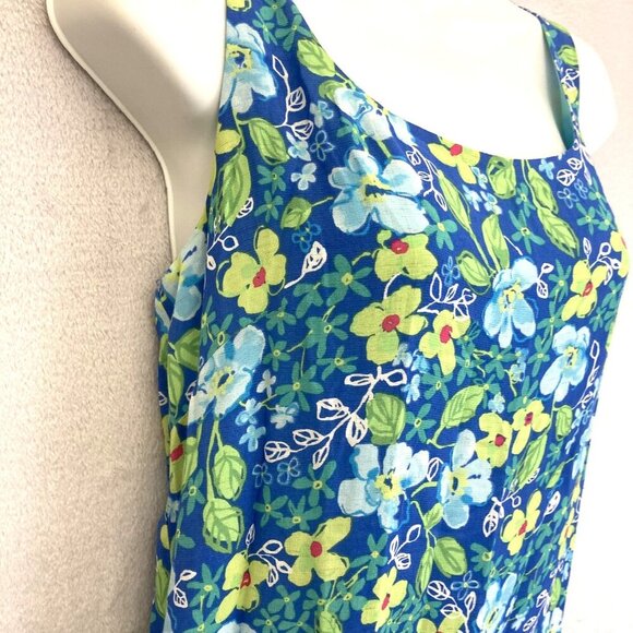 Vintage Y2K Sigrid Olsen Sport Floral Midi Sheath Dress Size 6 Sleeveless 2002 - Picture 4 of 16